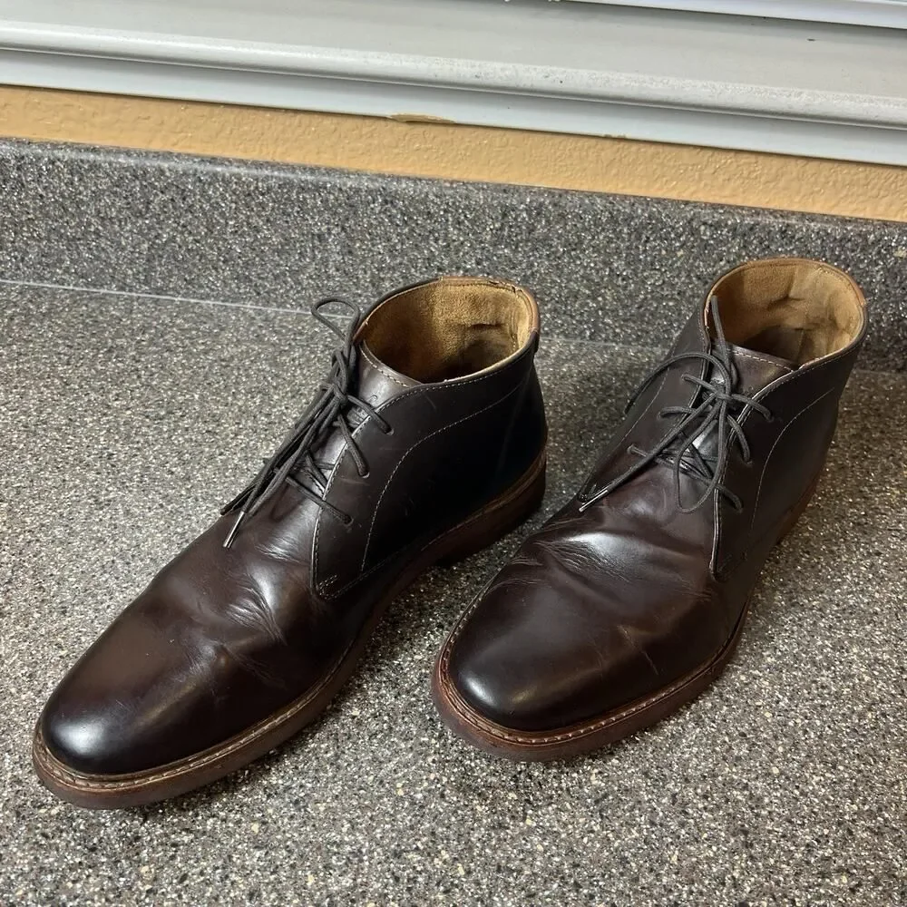 Florsheim Men's Size 8 M Brown Leather Chukka Ankle Boots Lace Up Comfort Casual
